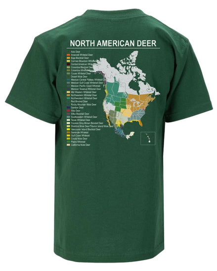 North American Deer Map T-Shirt