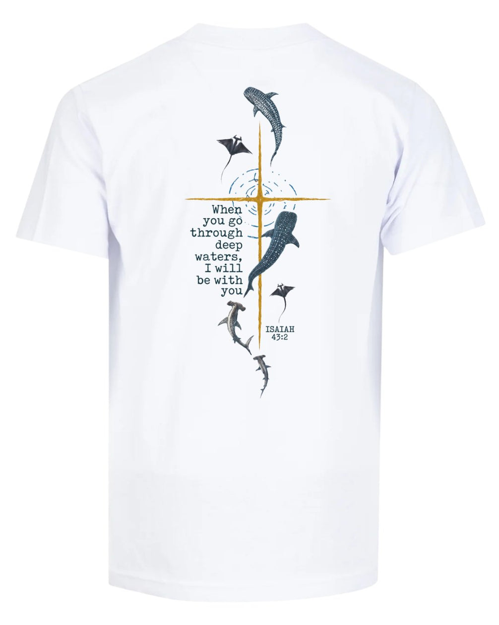 Isaiah 432 Deep Marine Life Christian Cross T-shirt