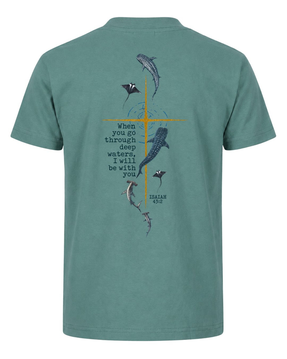 Isaiah 432 Deep Marine Life Christian Cross T-shirt
