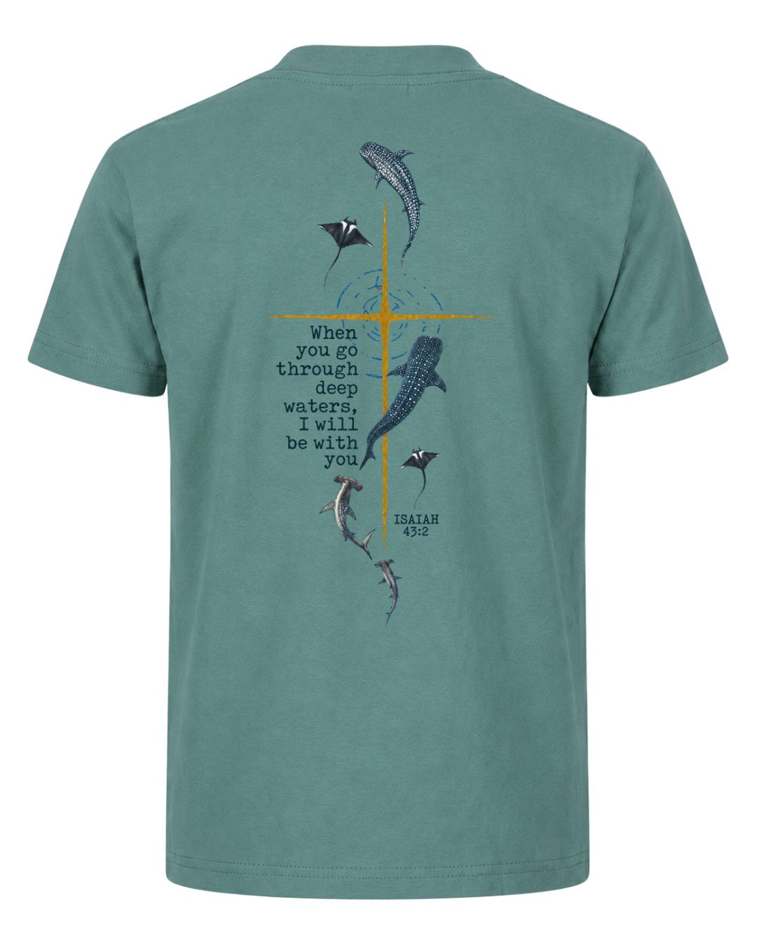 Isaiah 432 Deep Marine Life Christian Cross T-shirt