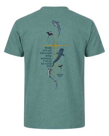 Isaiah 43:2 Deep Marine Life Christian Cross T-shirt
