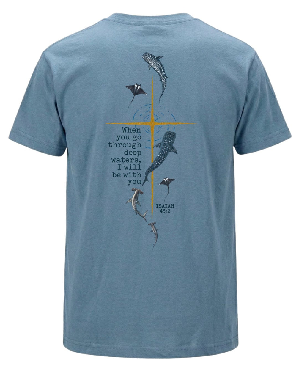 Isaiah 432 Deep Marine Life Christian Cross T-shirt
