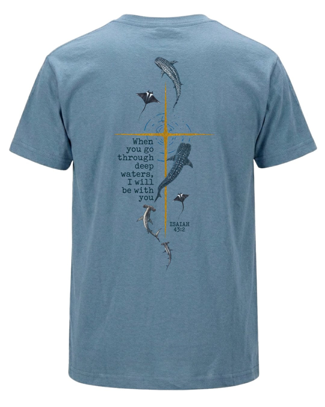Isaiah 432 Deep Marine Life Christian Cross T-shirt