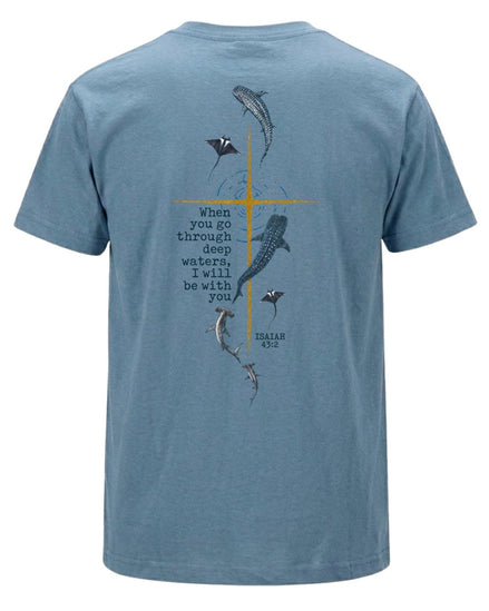 Isaiah 43:2 Deep Marine Life Christian Cross T-shirt