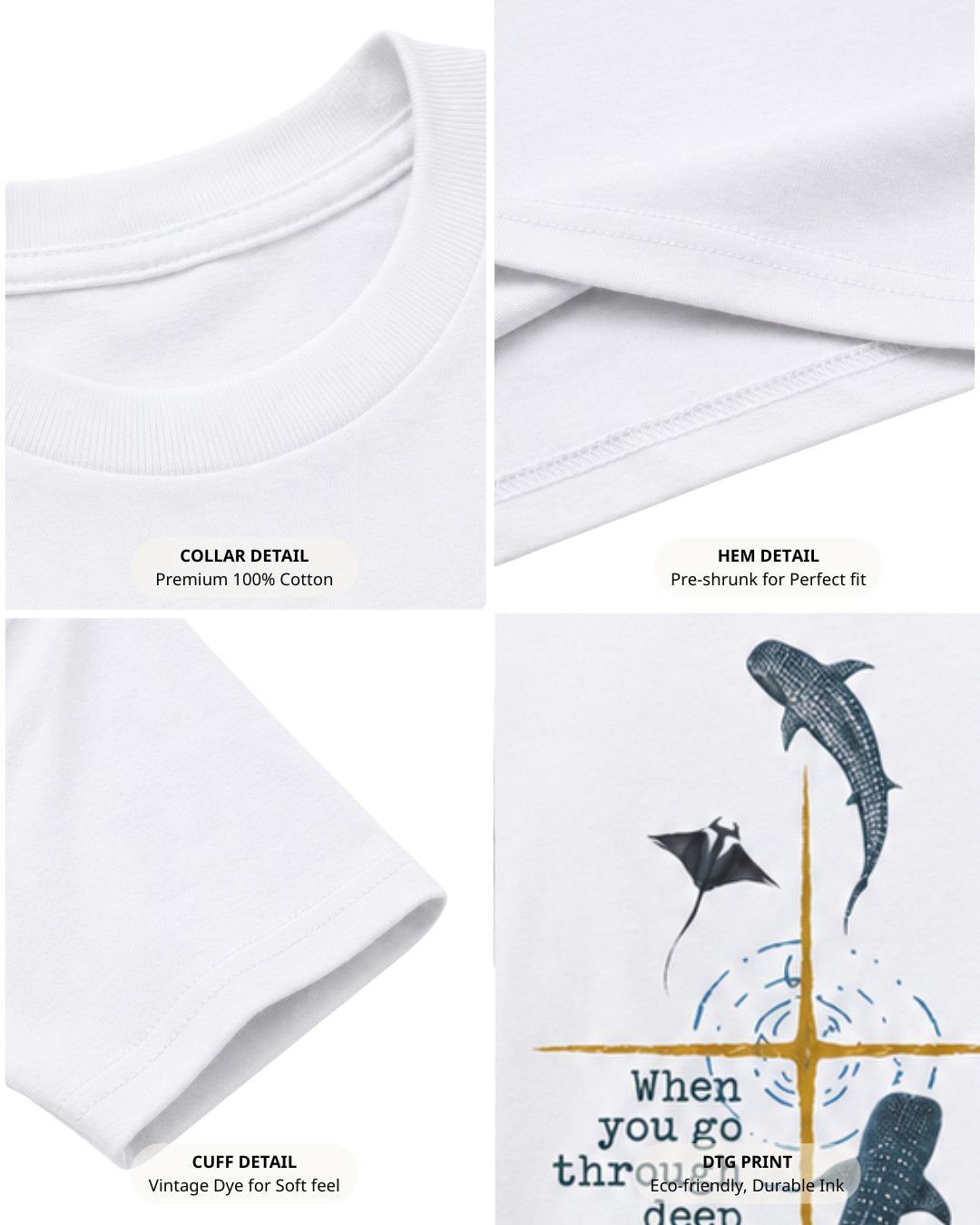 Isaiah 432 Deep Marine Life Christian Cross T-shirt