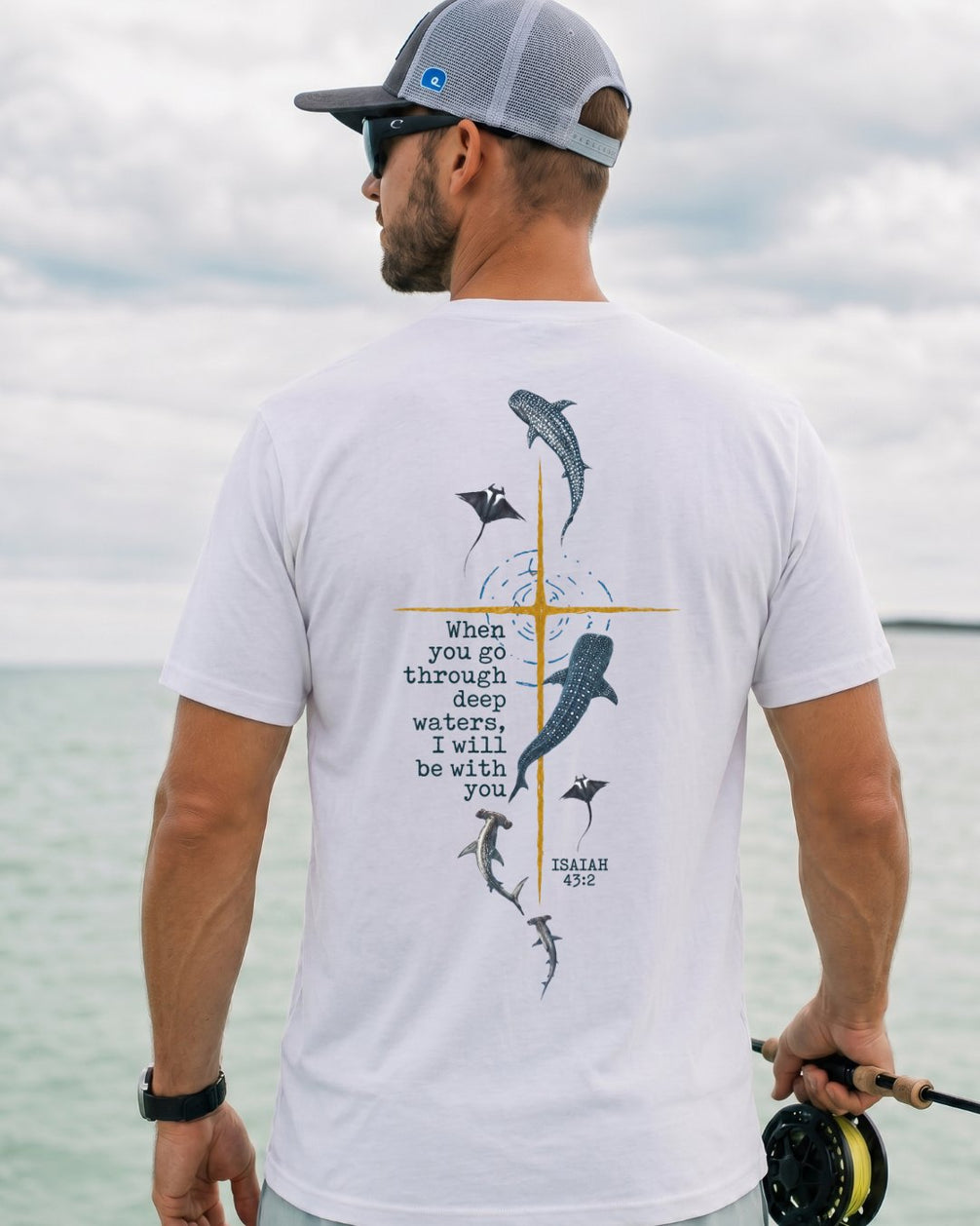 Isaiah 432 Deep Marine Life Christian Cross T-shirt
