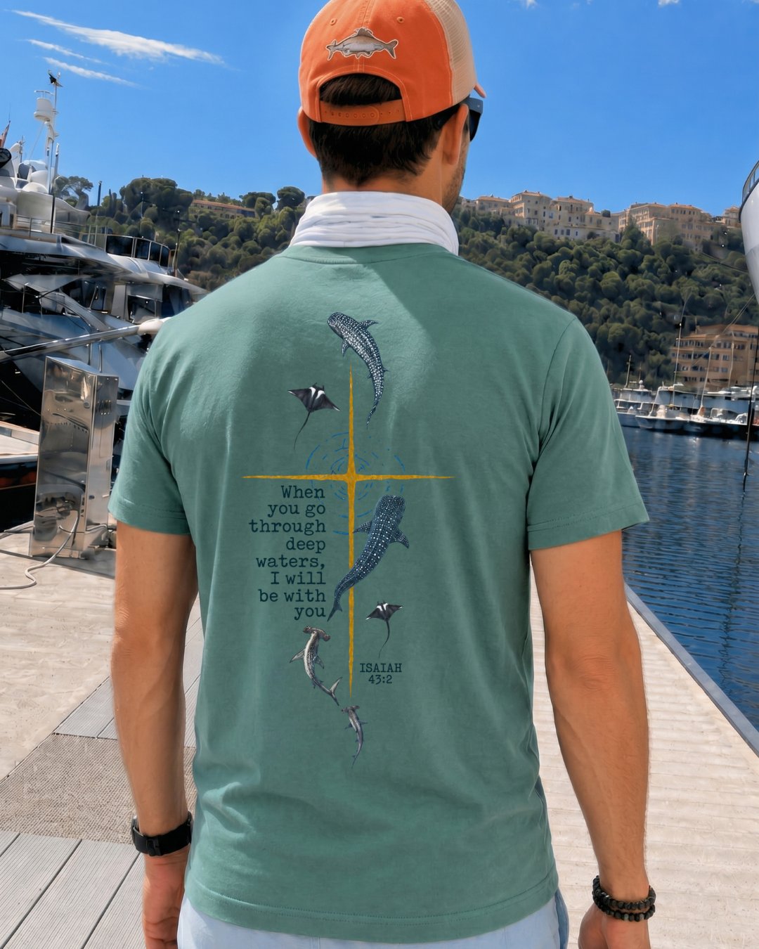 Isaiah 432 Deep Marine Life Christian Cross T-shirt