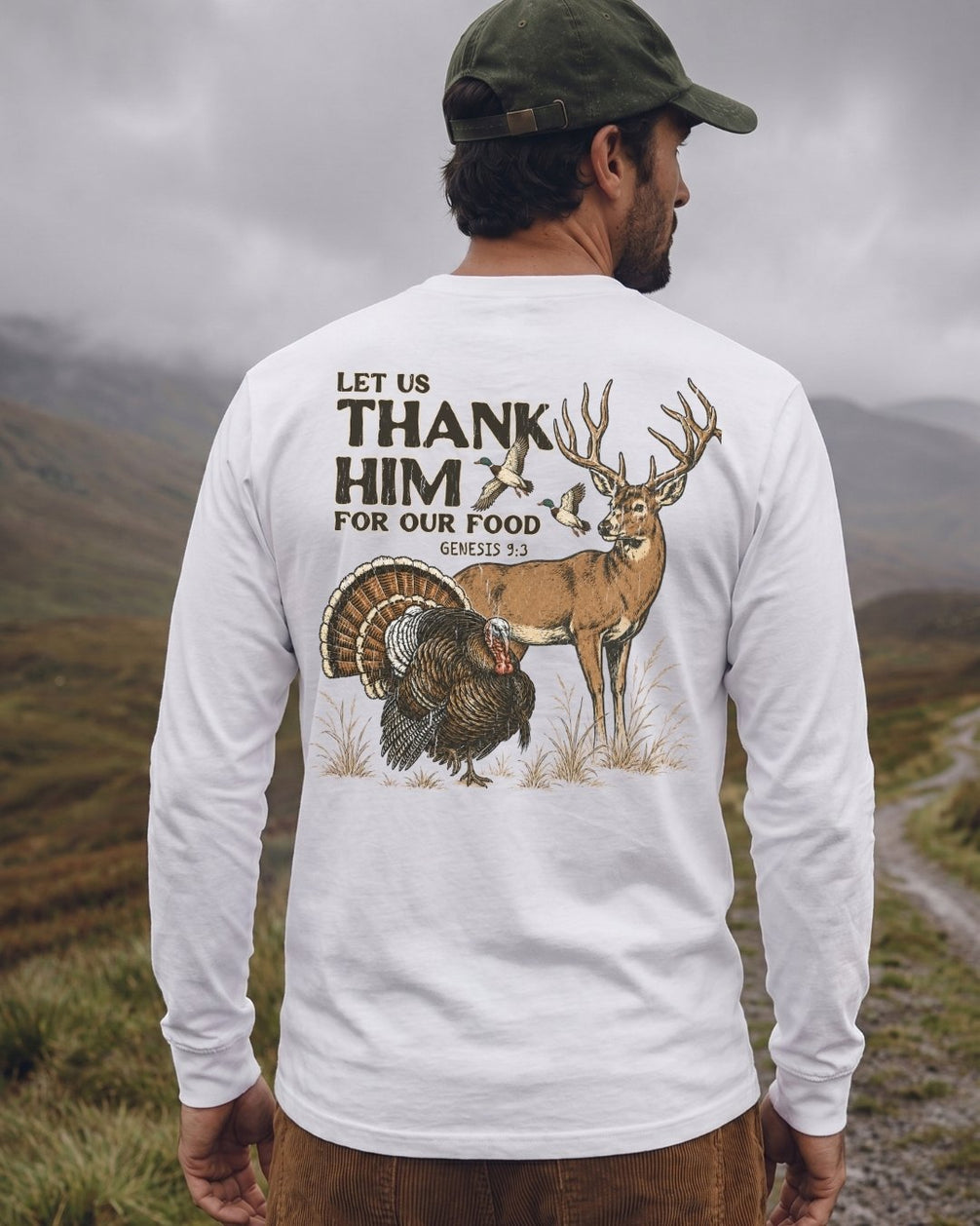 Let Us Thank Him For Our Food LONG-SLEEVE back