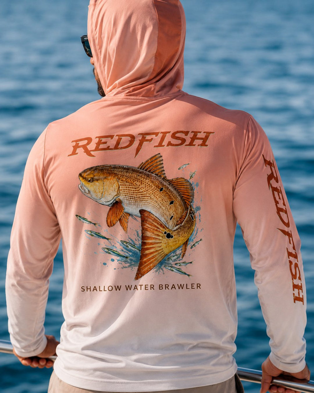 Shallow Water Brawler Redfish Sun Protection Hoodie
