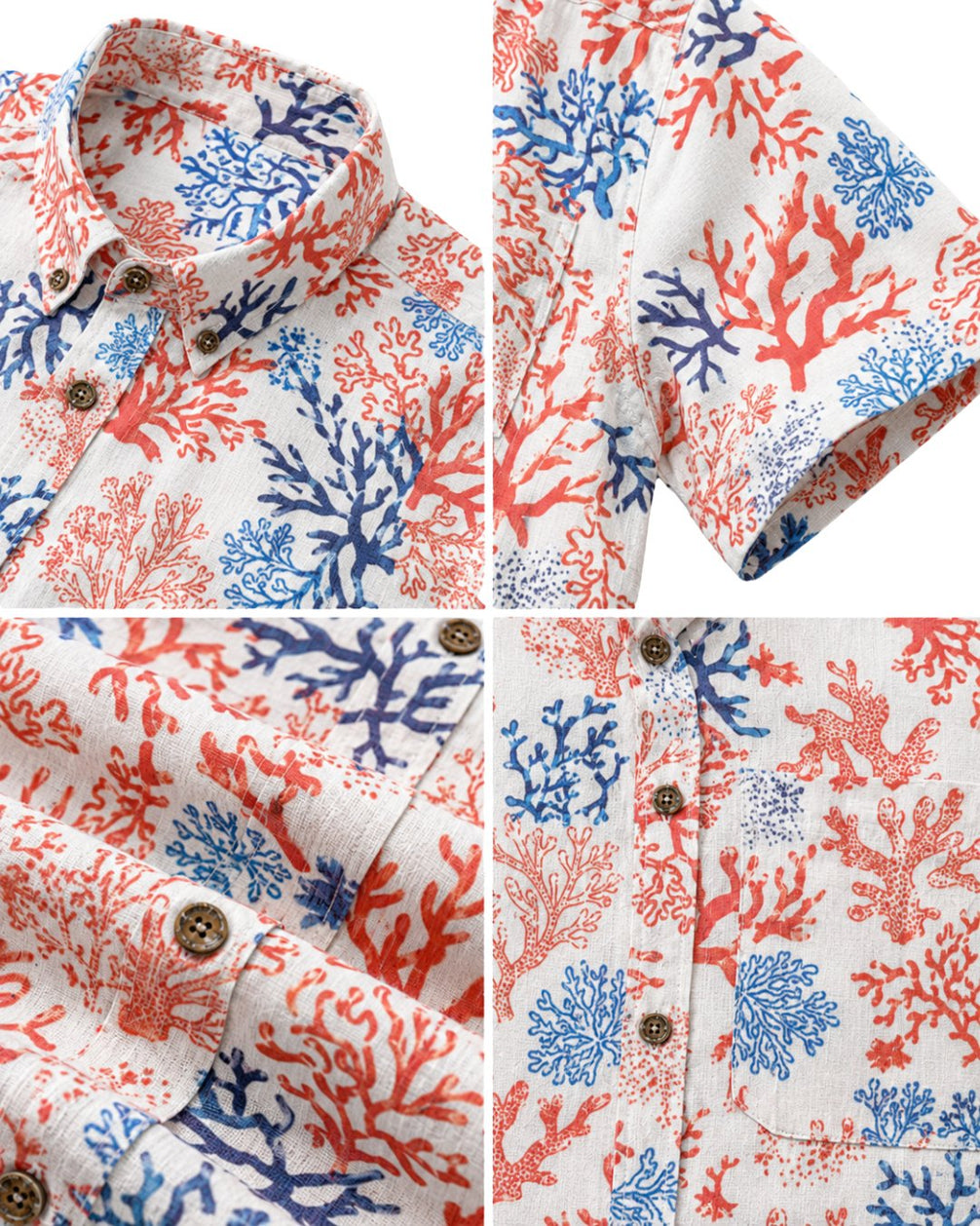 Ocean Coral Branch Men's Breathable Shirt