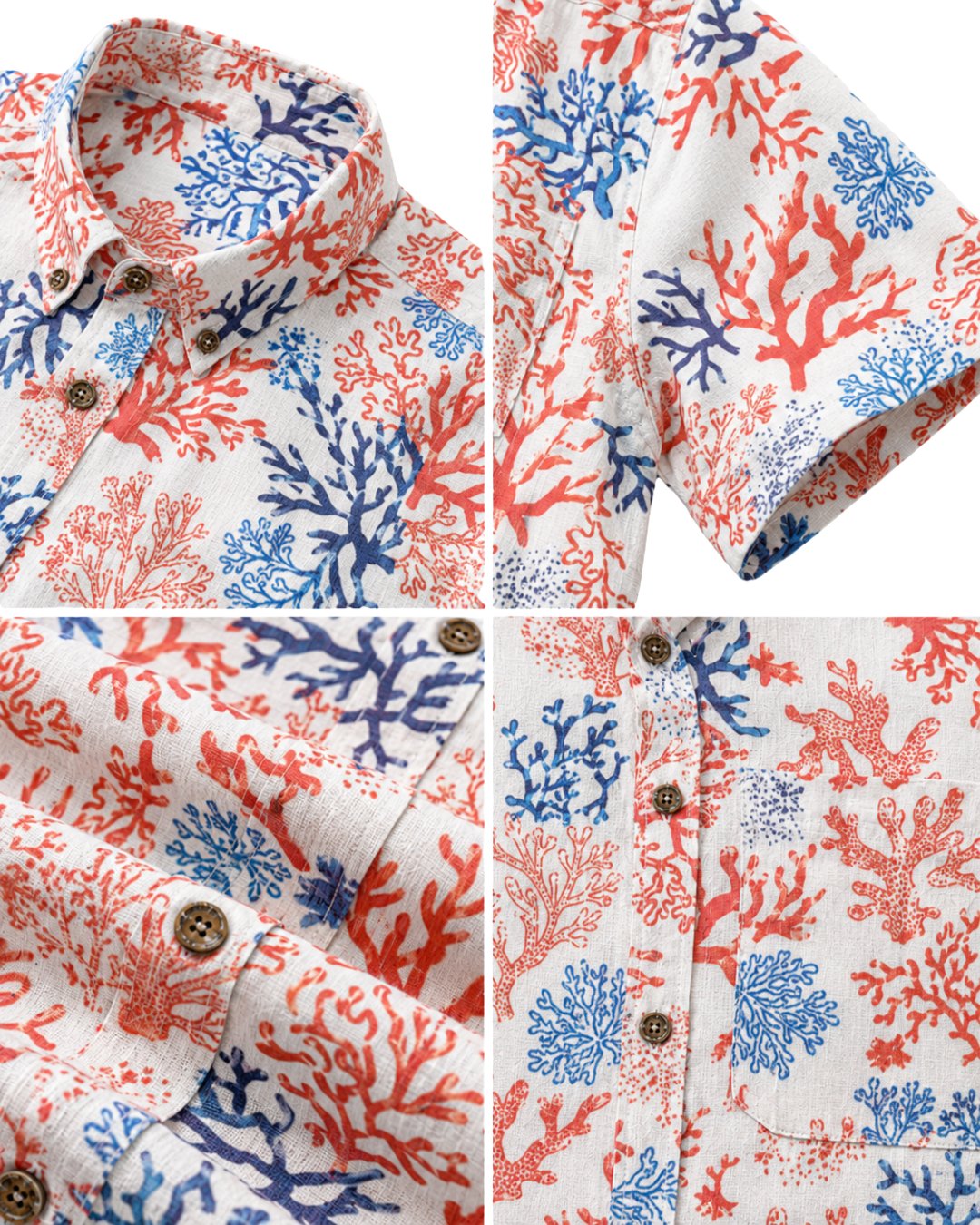 Ocean Coral Branch Men's Breathable Shirt