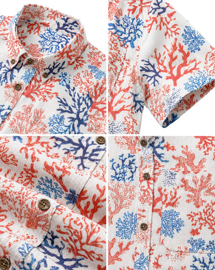 Ocean Coral Branch Men's Breathable Shirt
