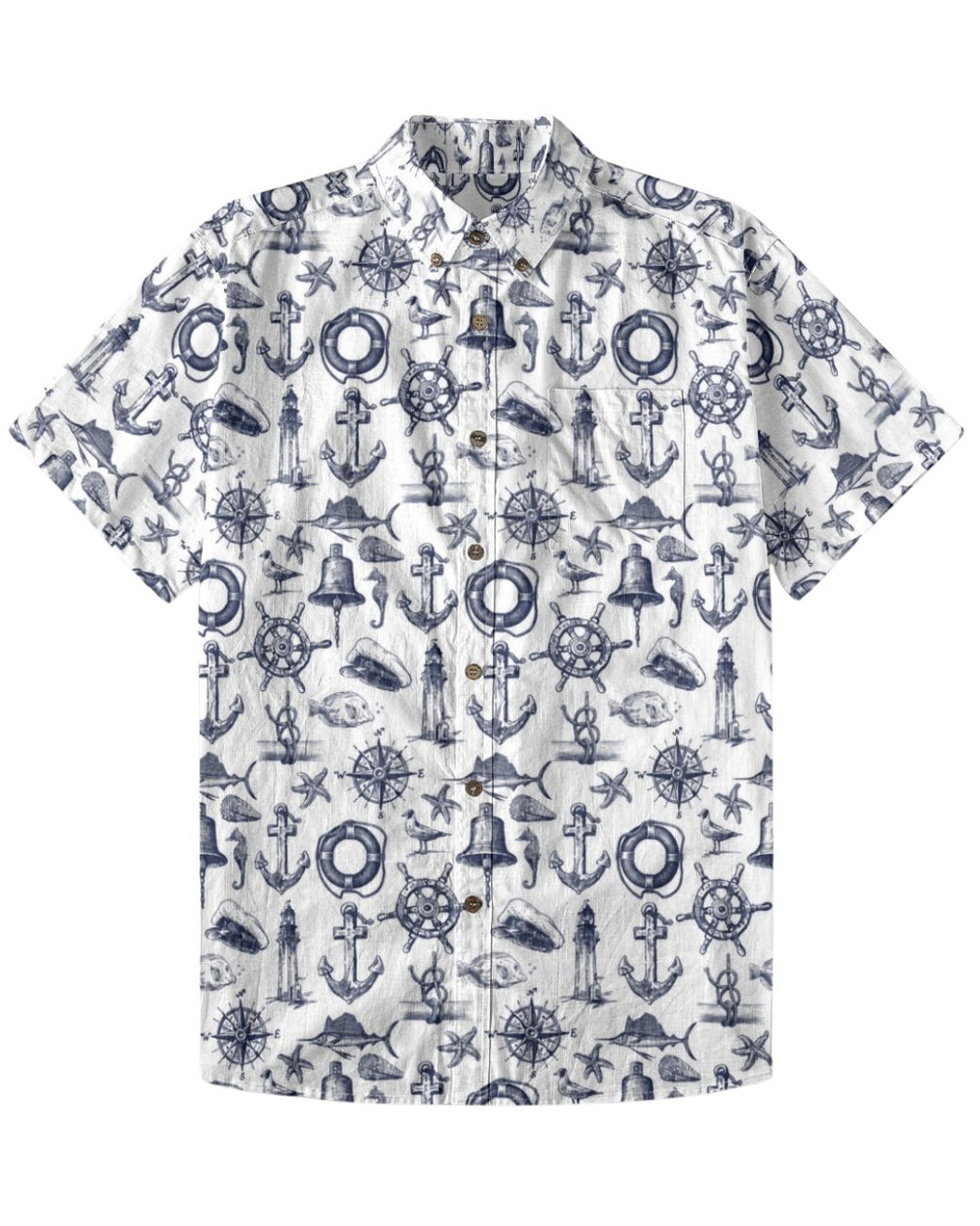 Coastal Mariner Doodle Men's Breathable Shirt