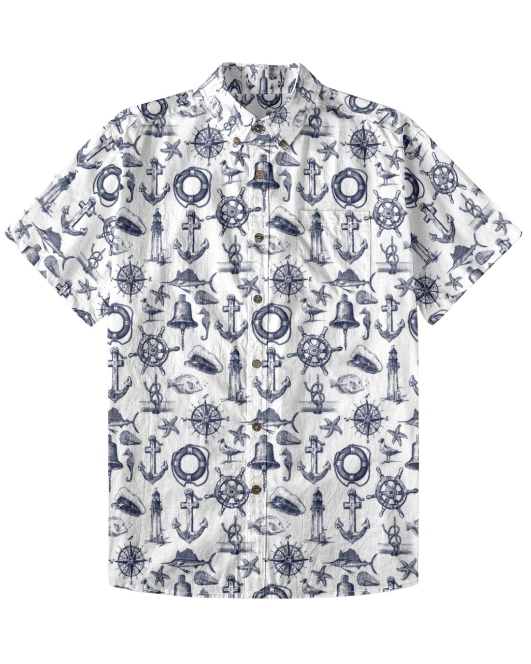 Coastal Mariner Doodle Men's Breathable Shirt