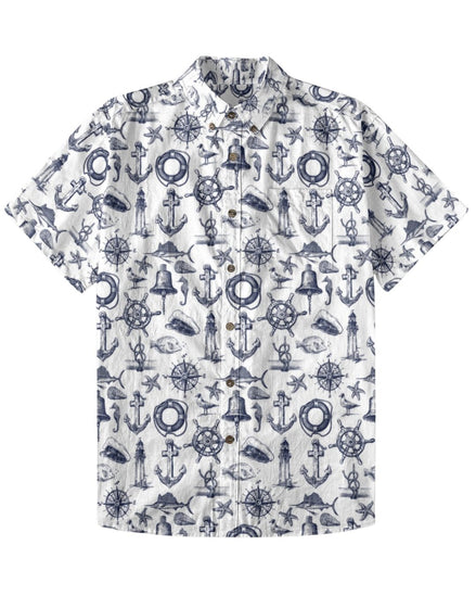 Coastal Mariner Doodle Men's Breathable Shirt