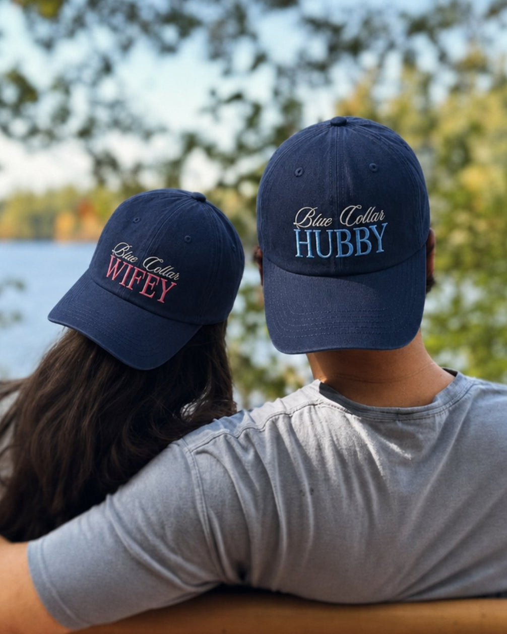 Blue Collar Hubby And Wifey Embroidered Classic Hat