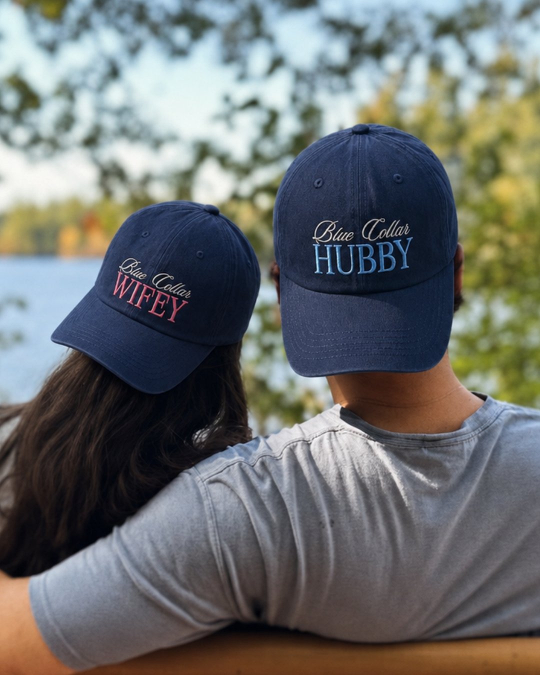 Blue Collar Hubby And Wifey Embroidered Classic Hat