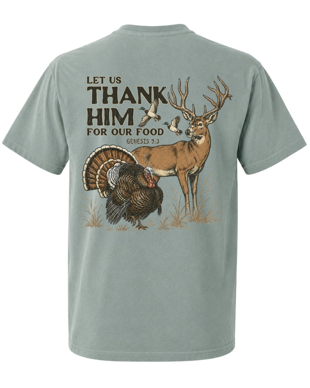 Let Us Thank Him For Our Food POCKET tee