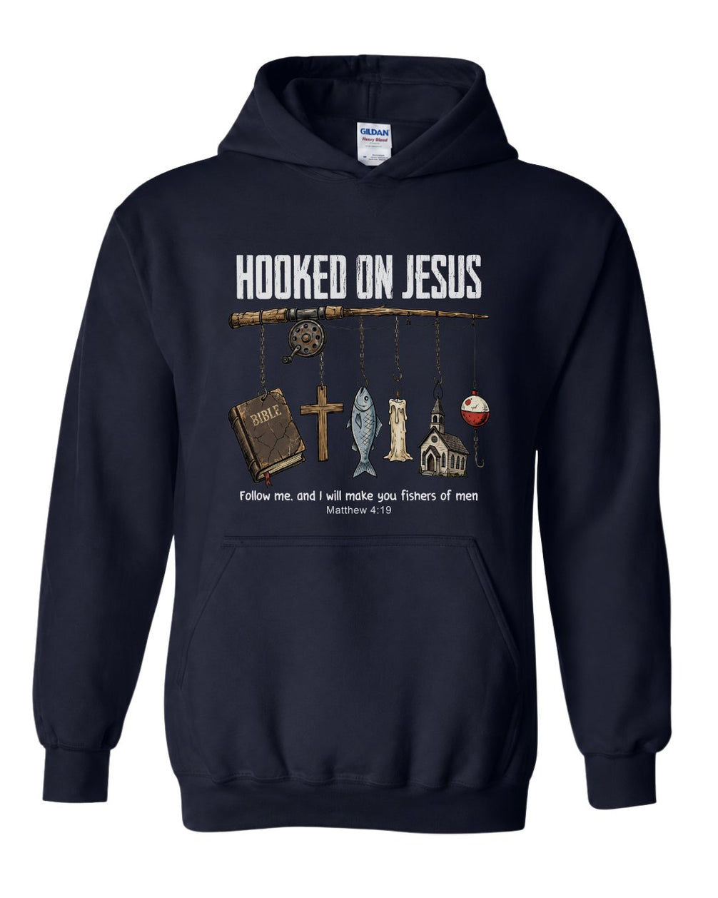 Hooked On Jesus Fisherman Hoodie