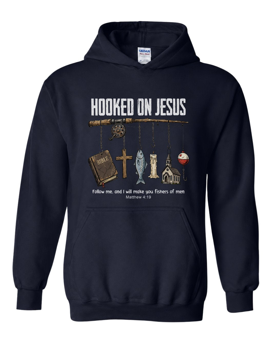 Hooked On Jesus Fisherman Hoodie