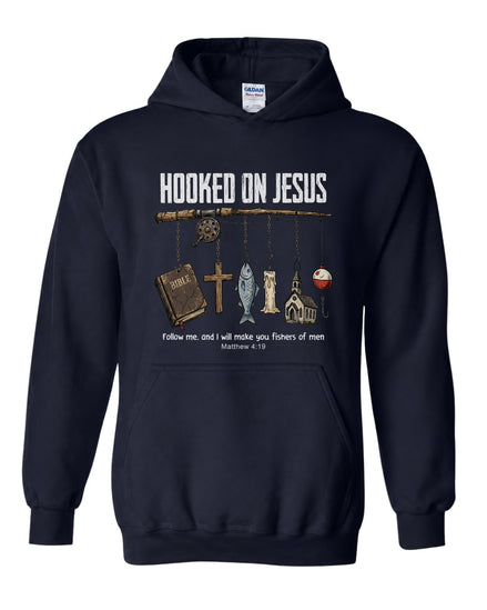 Hooked On Jesus Fisherman Hoodie