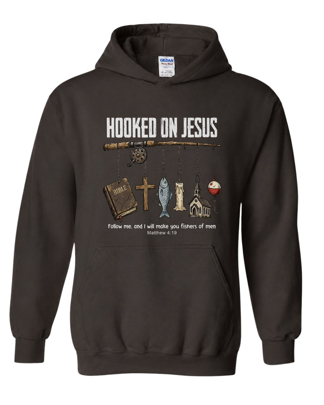 Hooked On Jesus Fisherman Hoodie
