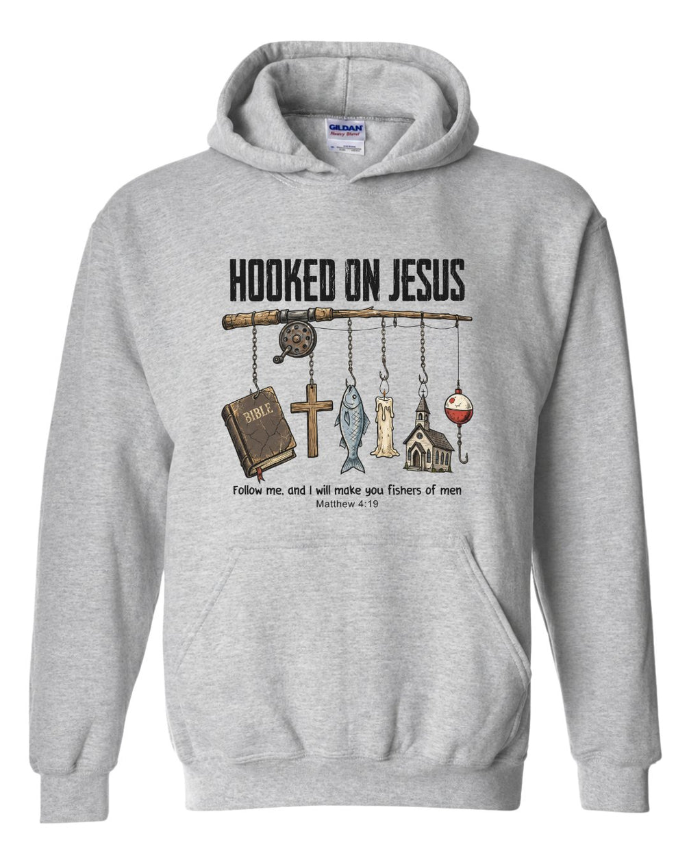 Hooked On Jesus Fisherman Hoodie