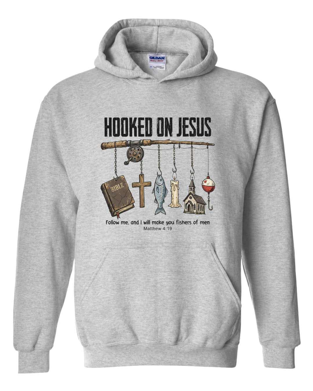 Hooked On Jesus Fisherman Hoodie