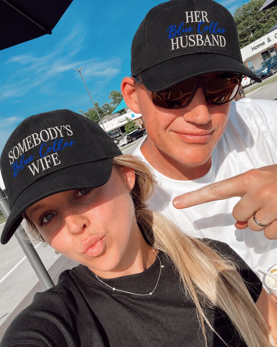 Blue Collar Couple Matching Embroidered Classic Hat