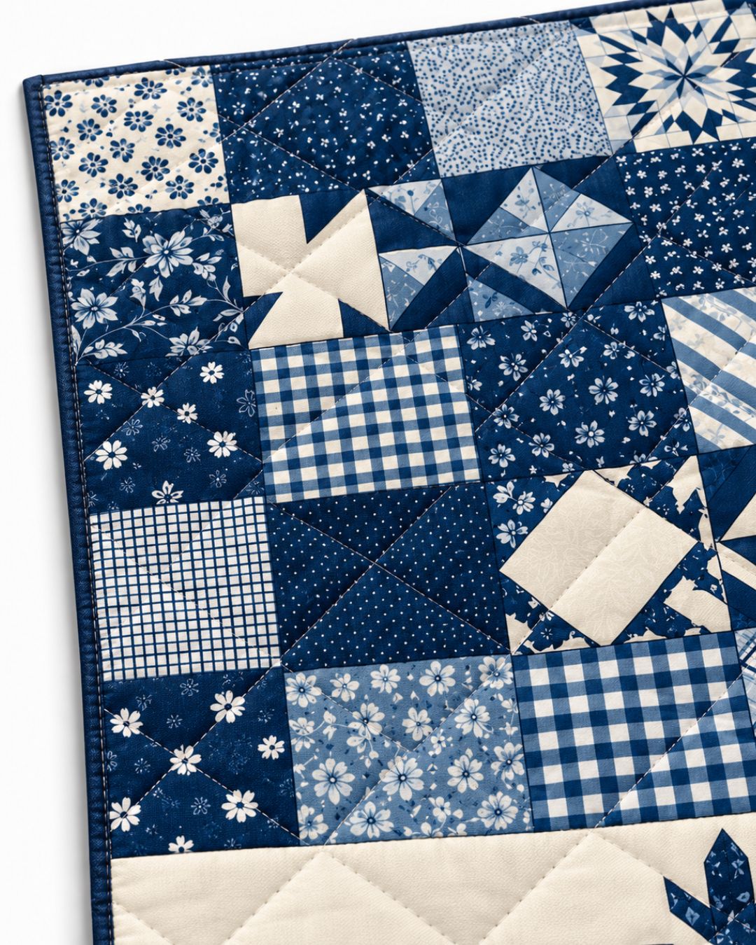 Winter Patchwork Snowflake Table Runner