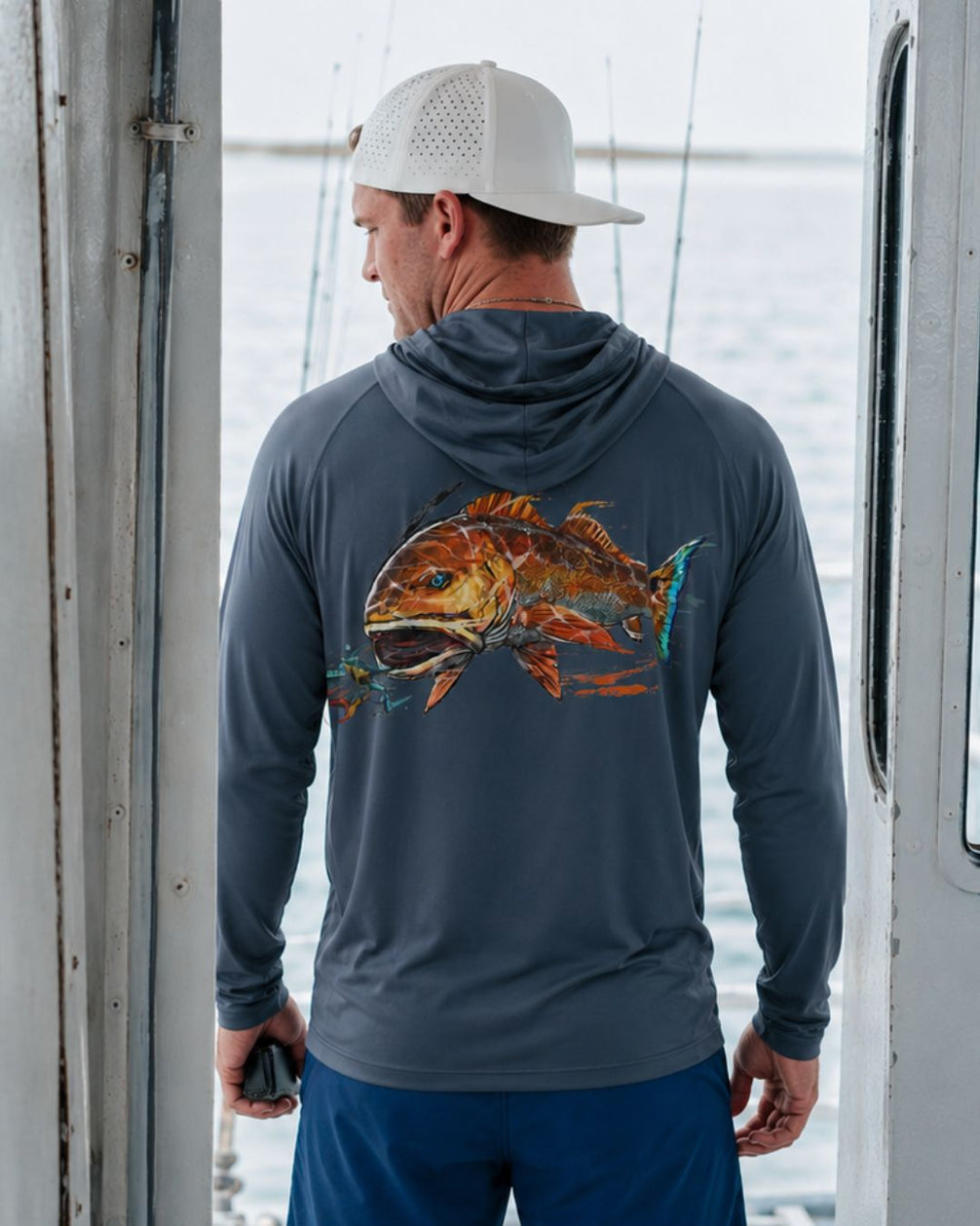 Inshore Red Drum Fishing Sun Protection Hoodie