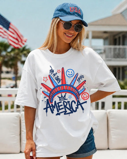 America Crown Graffiti T-shirt