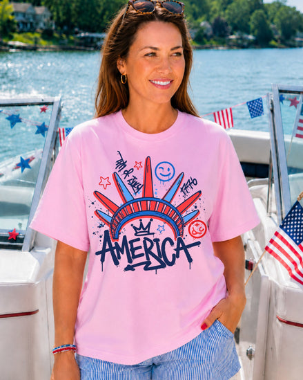 America Crown Graffiti T-shirt