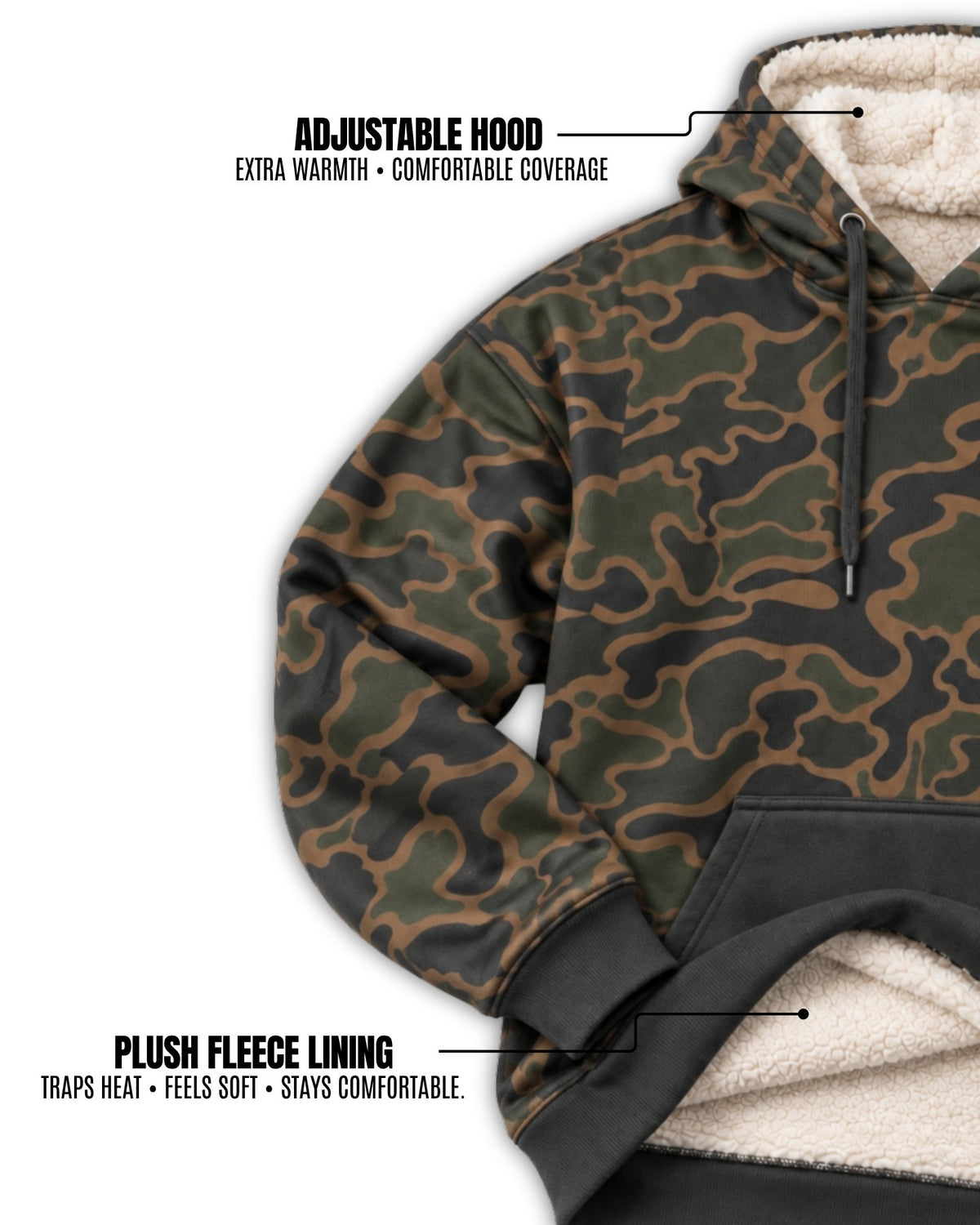 Big Duck Energy Camo Fleece Hoodie