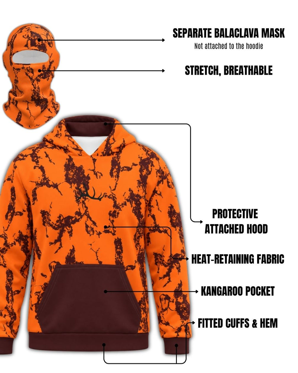 Blaze Go Hunt Camo Balaclava Hoodie