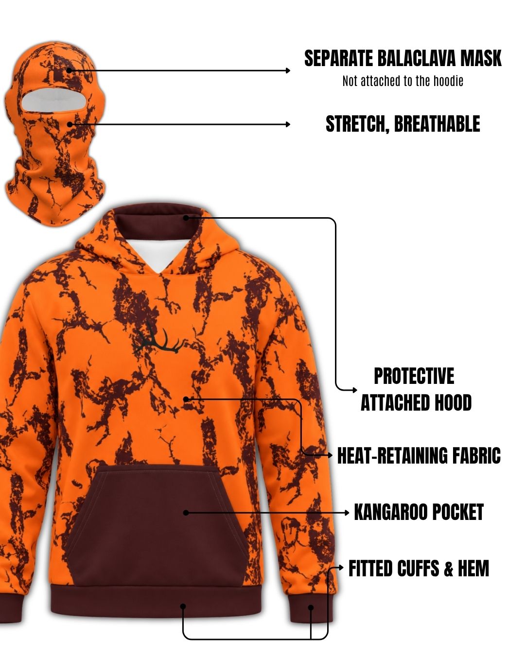Blaze Go Hunt Camo Balaclava Hoodie