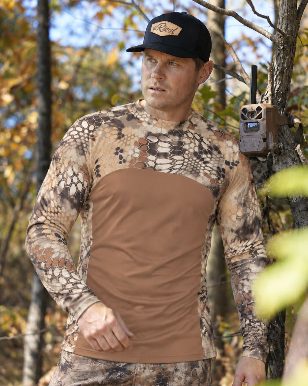 Long-Sleeve Turtleneck detail - Bow Life Camo Layering Series