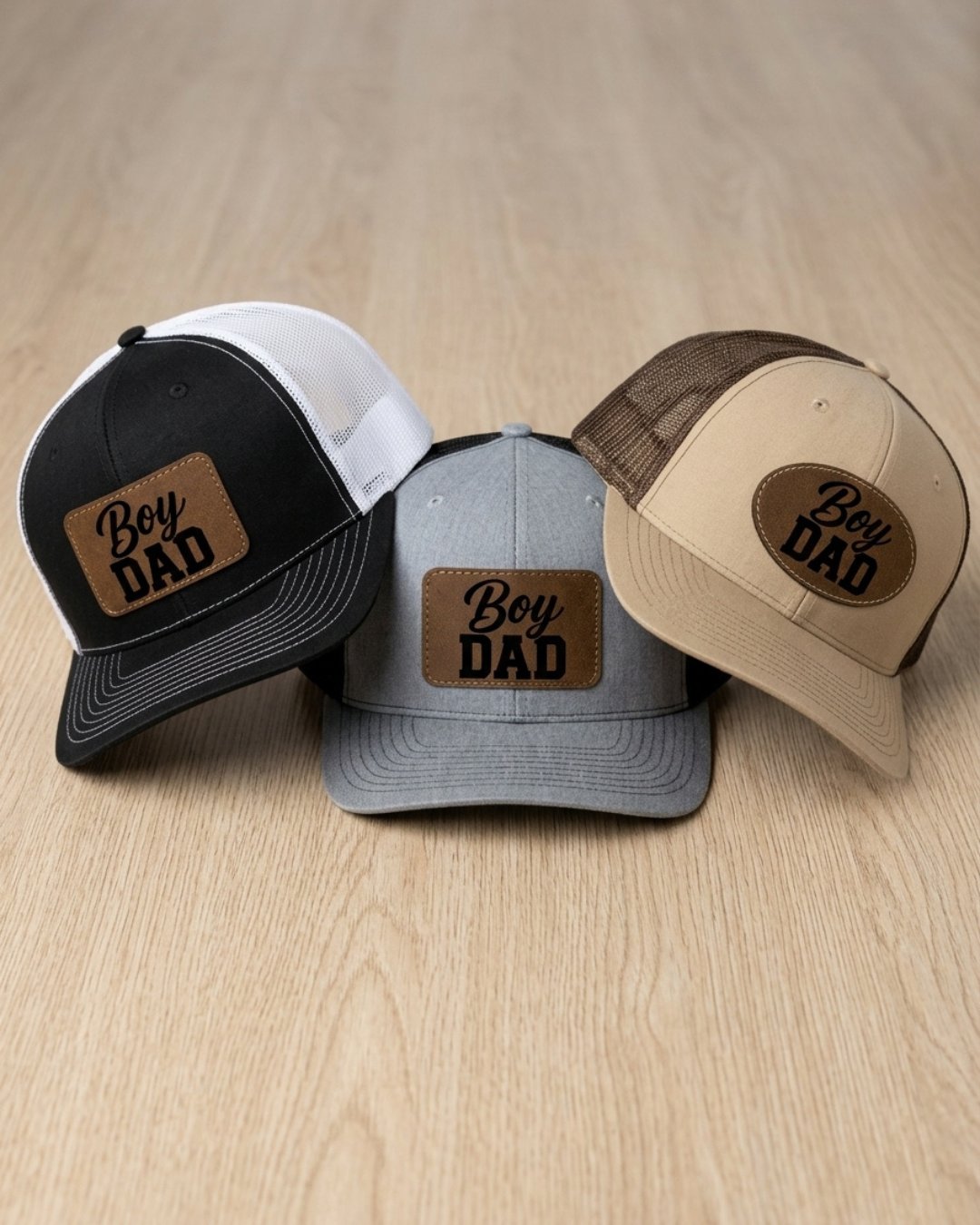 Boy Dad Trucker Hat with Leather Patch