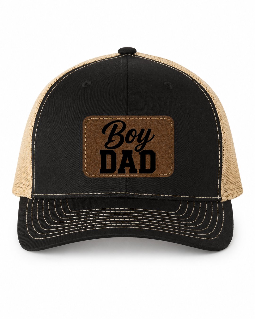 Boy Dad Trucker Hat with Leather Patch