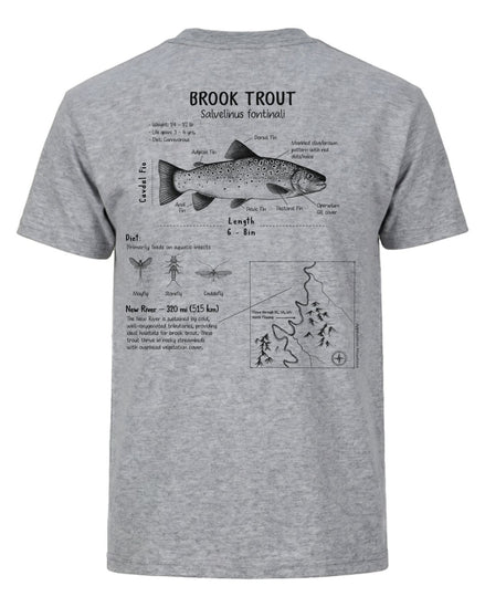 Brook Trout Anatomy Blueprint T-shirt