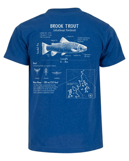 Brook Trout Anatomy Blueprint T-shirt