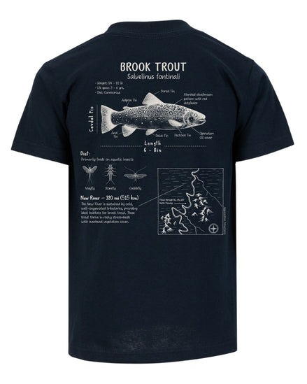 Brook Trout Anatomy Blueprint T-shirt