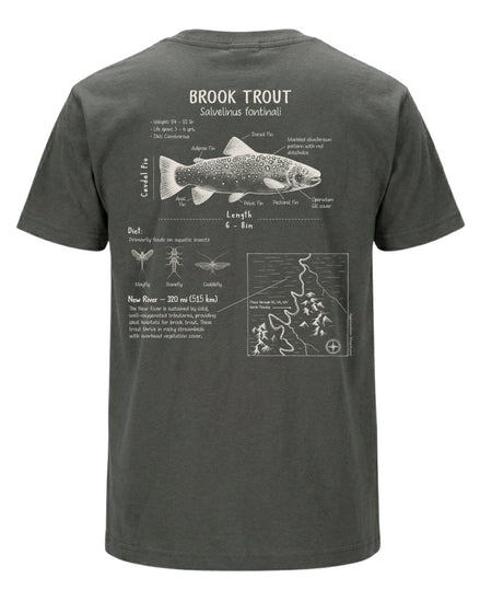 Brook Trout Anatomy Blueprint T-shirt