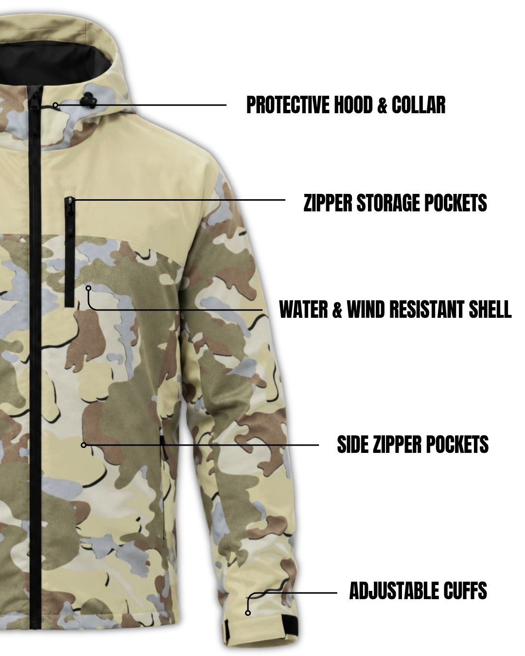 Bucktrace Camo Water‑Resistant Jacket