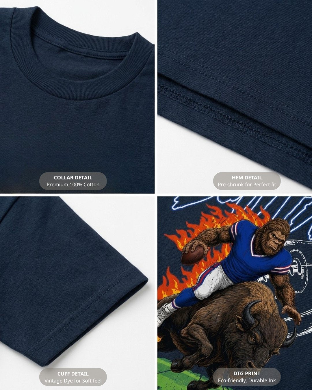 Buffalo Phantom Inferno Football T-shirt