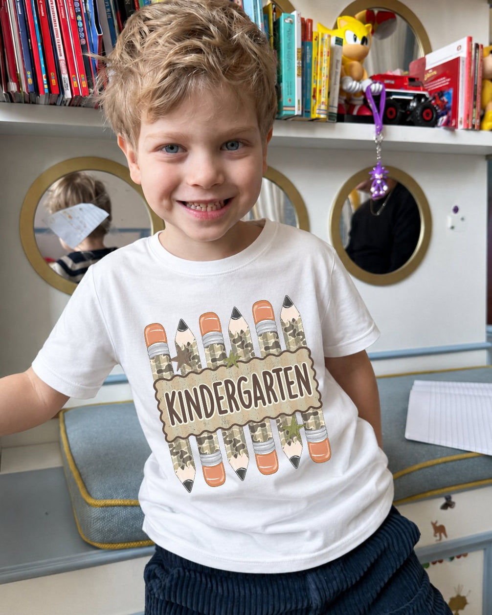 Camo Pencil Fifth Grade Youth Tee