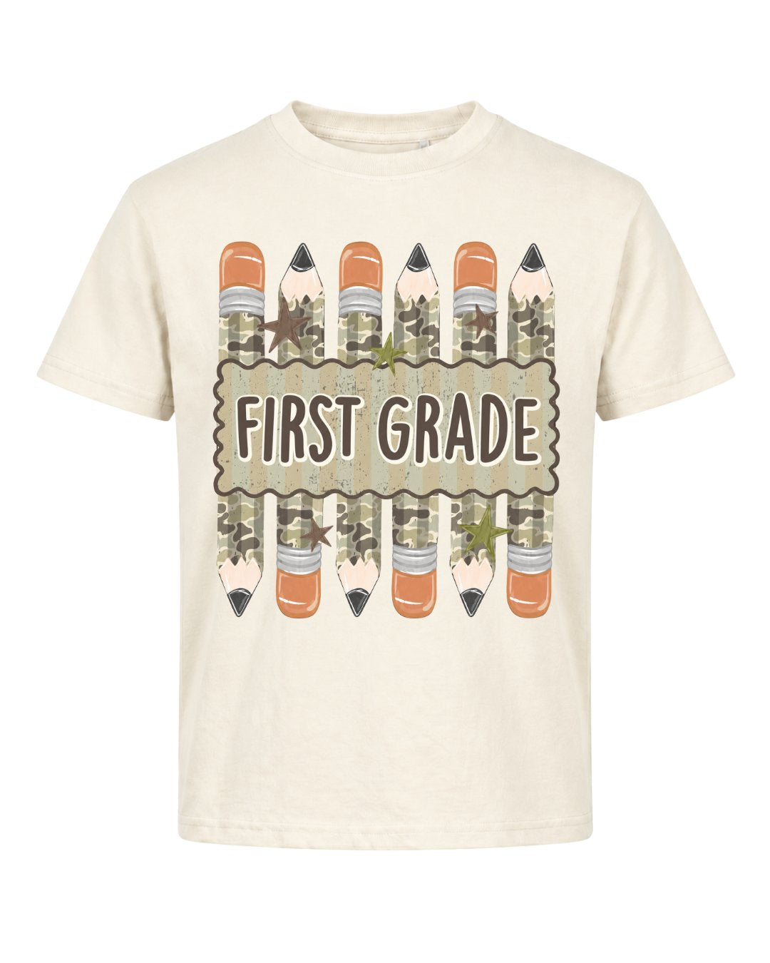 Camo Pencil Fifth Grade Youth Tee