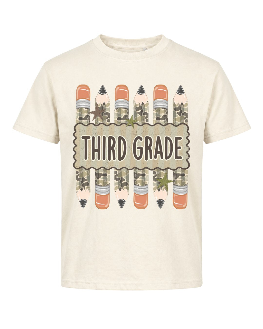 Camo Pencil Fifth Grade Youth Tee