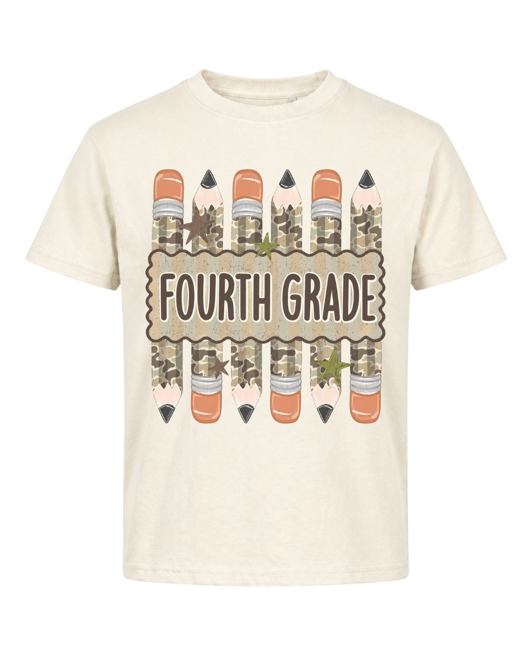 Camo Pencil Fifth Grade Youth Tee