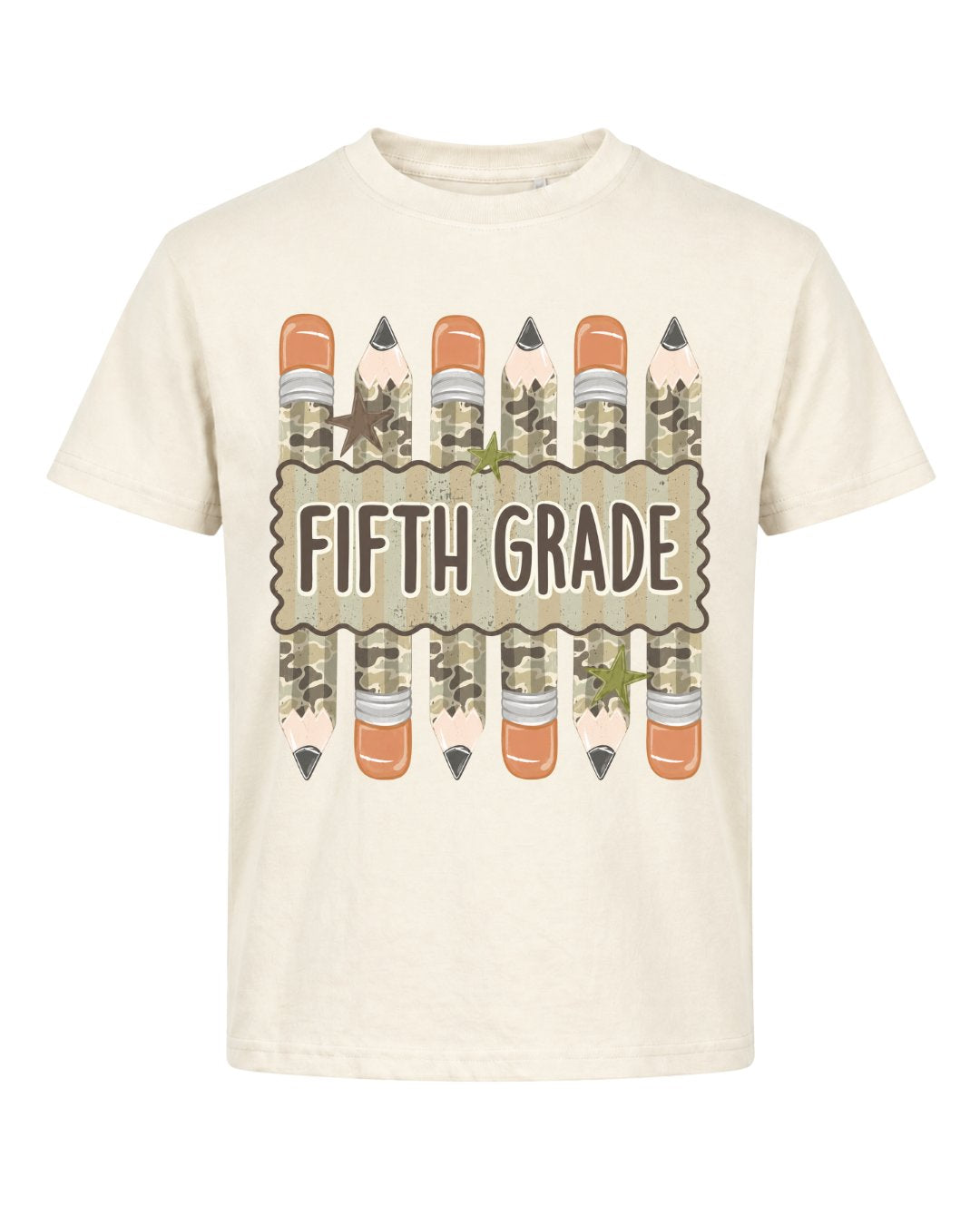 Camo Pencil Fifth Grade Youth Tee